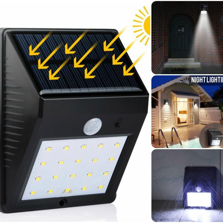 Lampara Solar Exterior 30LED Recargable sensor de movimiento